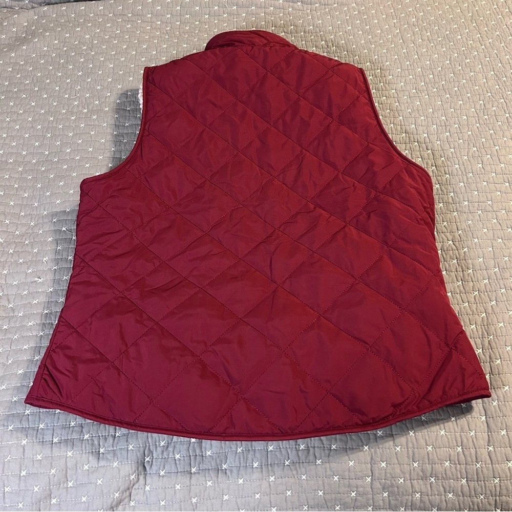 Love Tree Women’s Reversible Quilted Vest Wine and Pink Size L - Picture 3 of 7